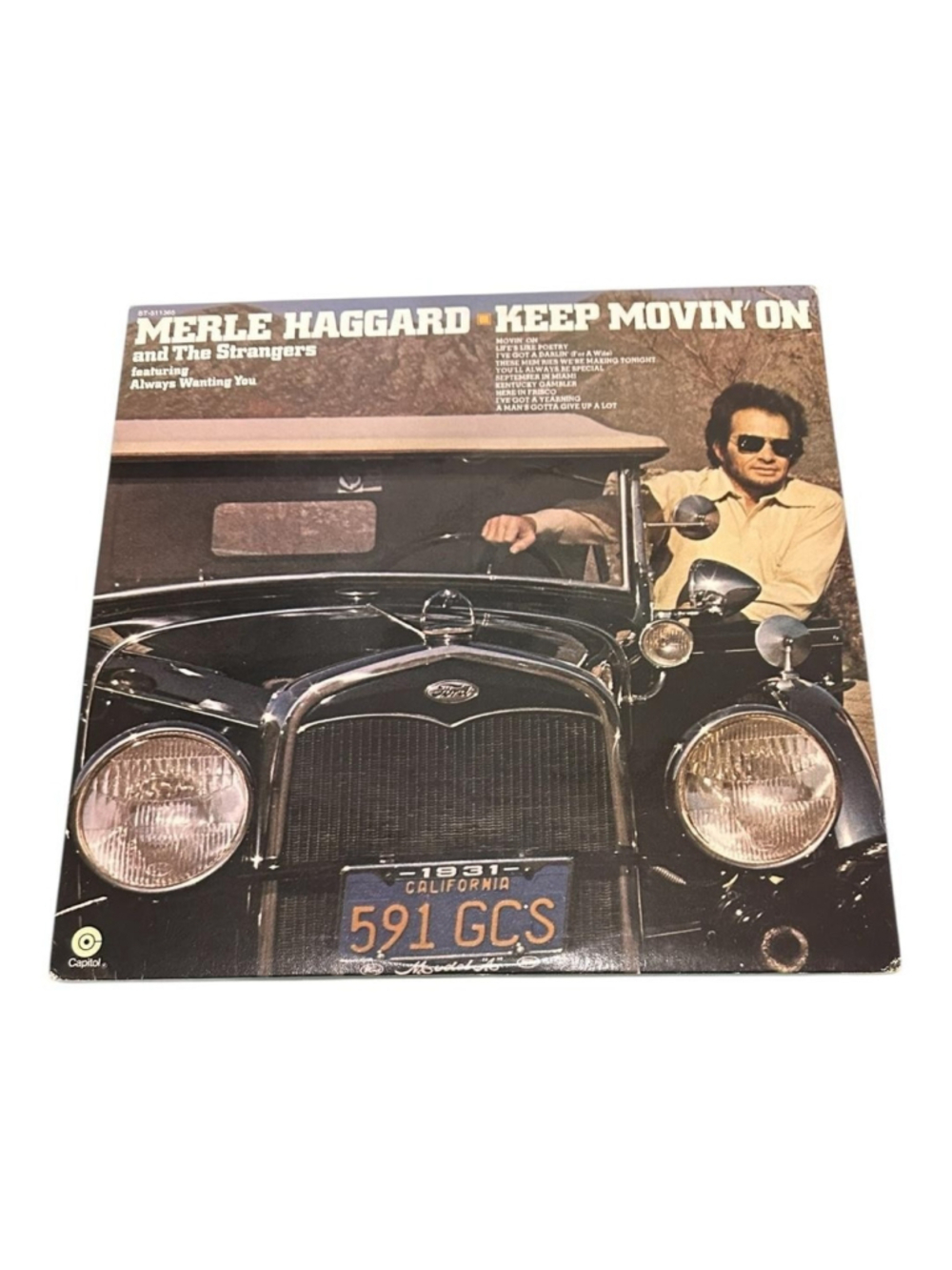 Vintage Merle Haggard Vinyl LP Keep Movin' On 1975 Capitol Country Black USA